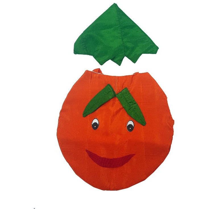 Kaku Fancy Dresses Orange cutout with Cap for kids