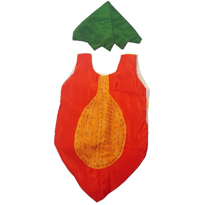 Kaku Fancy Dresses Papaya cutout with Cap for kids