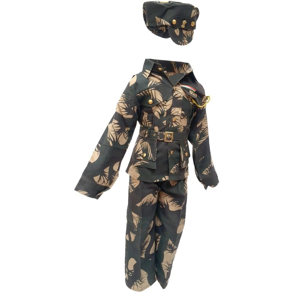 KFD Indian Military Fancy Dress For Kids,Our Helper/National Hero Costume For Annual Function/Theme Party/Stage Shows/Competition Dress