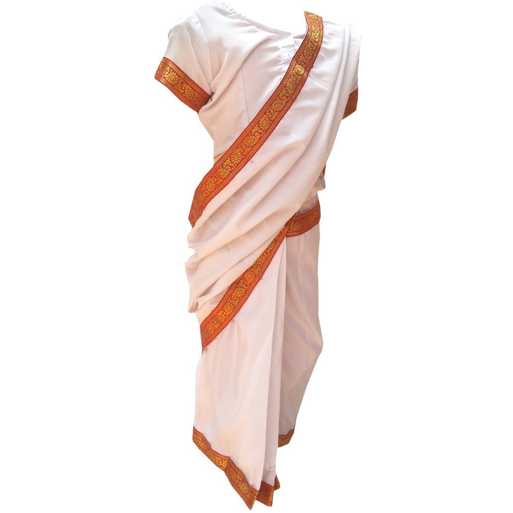 KFD Teacher White Saree fancy dress for kids,Our helper Costume for Annual function/Theme Party/competition/Stage Shows Dress