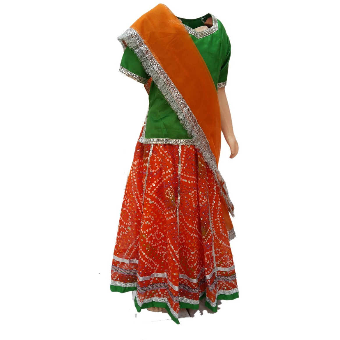 KFD Rajasthani Lehnga fancy dress for kids,Indian State Traditional Wear Costume for Annual function/Theme Party/Competition/Stage Shows/Birthday Party Dress