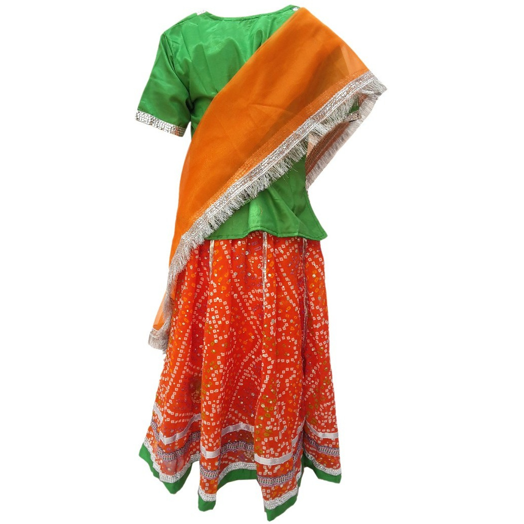 KFD Rajasthani Lehnga fancy dress for kids,Indian State Traditional Wear Costume for Annual function/Theme Party/Competition/Stage Shows/Birthday Party Dress