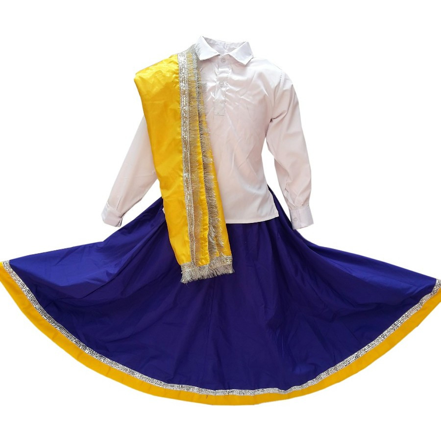 KFD Haryanvi Girl fancy dress for kids,Indian State Traditional Wear Costume for Annual function/Theme Party/Competition/Stage Shows/Birthday Party Dress