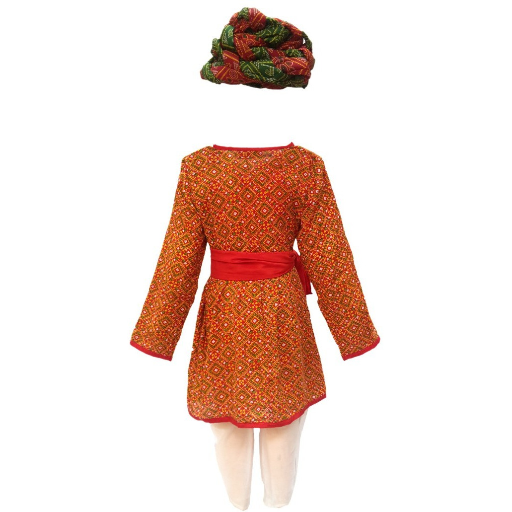 KFD Rajasthani Boy Red Color fancy dress for kids,Indian State Traditional Wear Costume for Annual function/Theme party/Competition/Stage Shows Dress