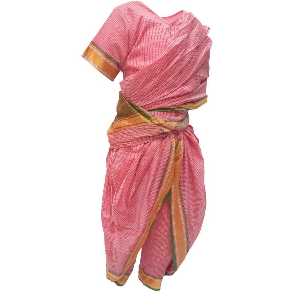 KFD Marathi Girl fancy Dress for kids,Indian State Traditional Wear Costume for Annual function/Theme party/Competition/Stage Shows/Birthday Party Dress