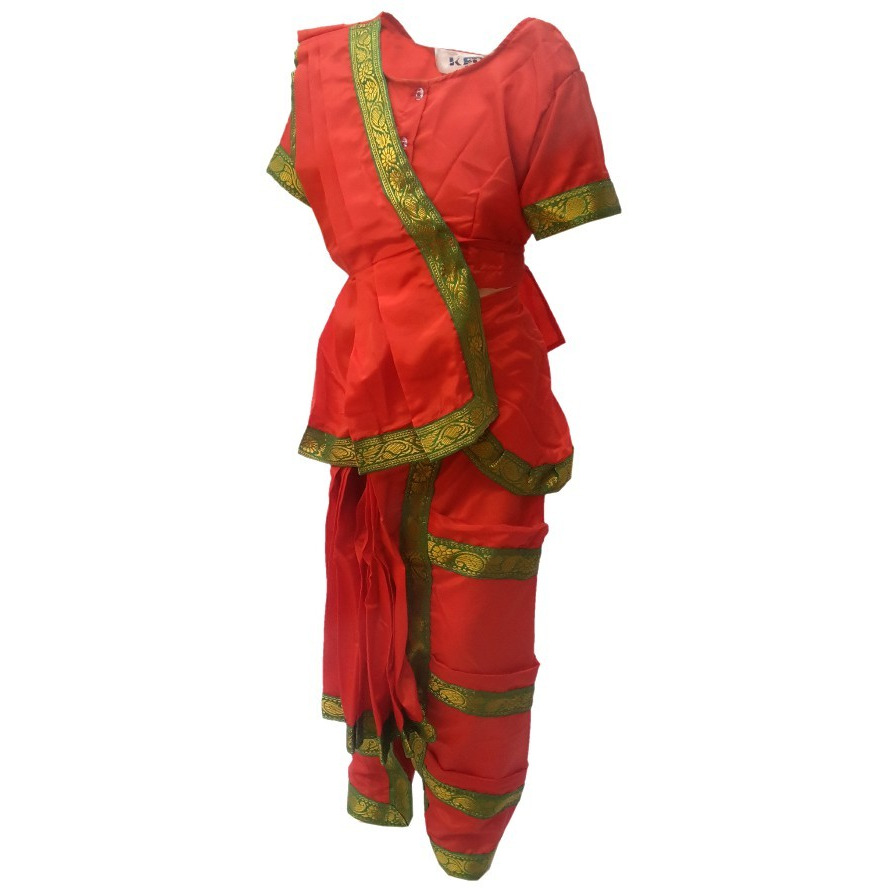 KFD Bharatnatyam fancy dress for kids,Indian Dance Traditional Wear for Annual function/Theme Party/Competition/Stage Shows/Birthday Party Dress