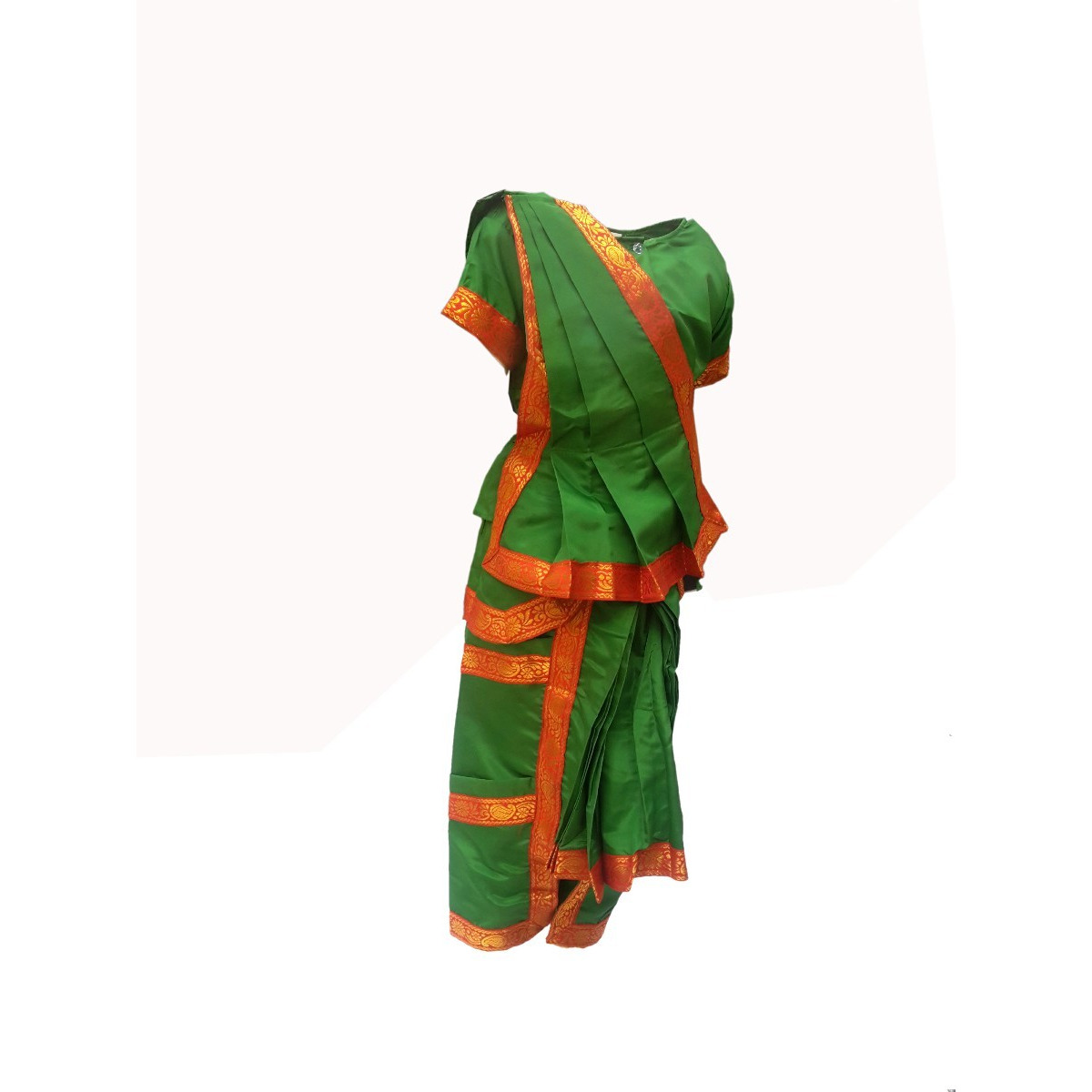 KFD Bharatnatyam fancy dress for kids,Indian Dance Traditional Wear for Annual function/Theme Party/Competition/Stage Shows/Birthday Party Dress