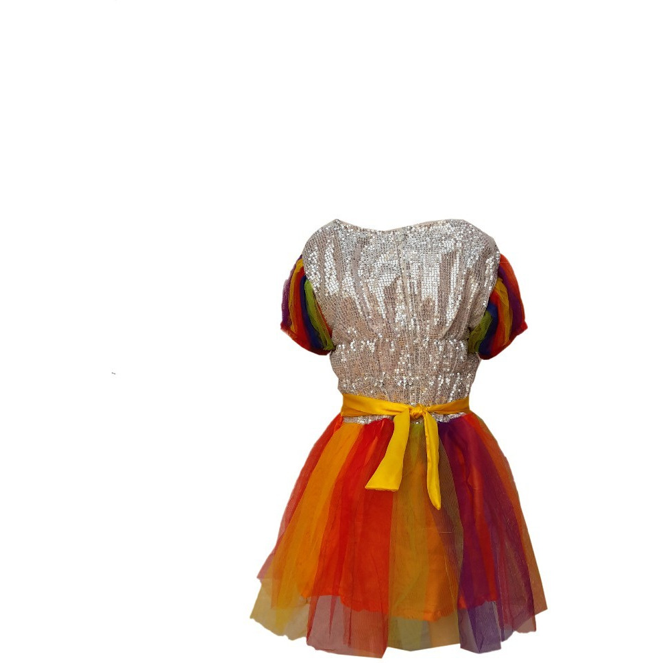 KFD Rainbow Girl fancy dress for kids,Nature Costume for annual function/Theme Party/Stage Shows/Competition/Birthday Party Dress