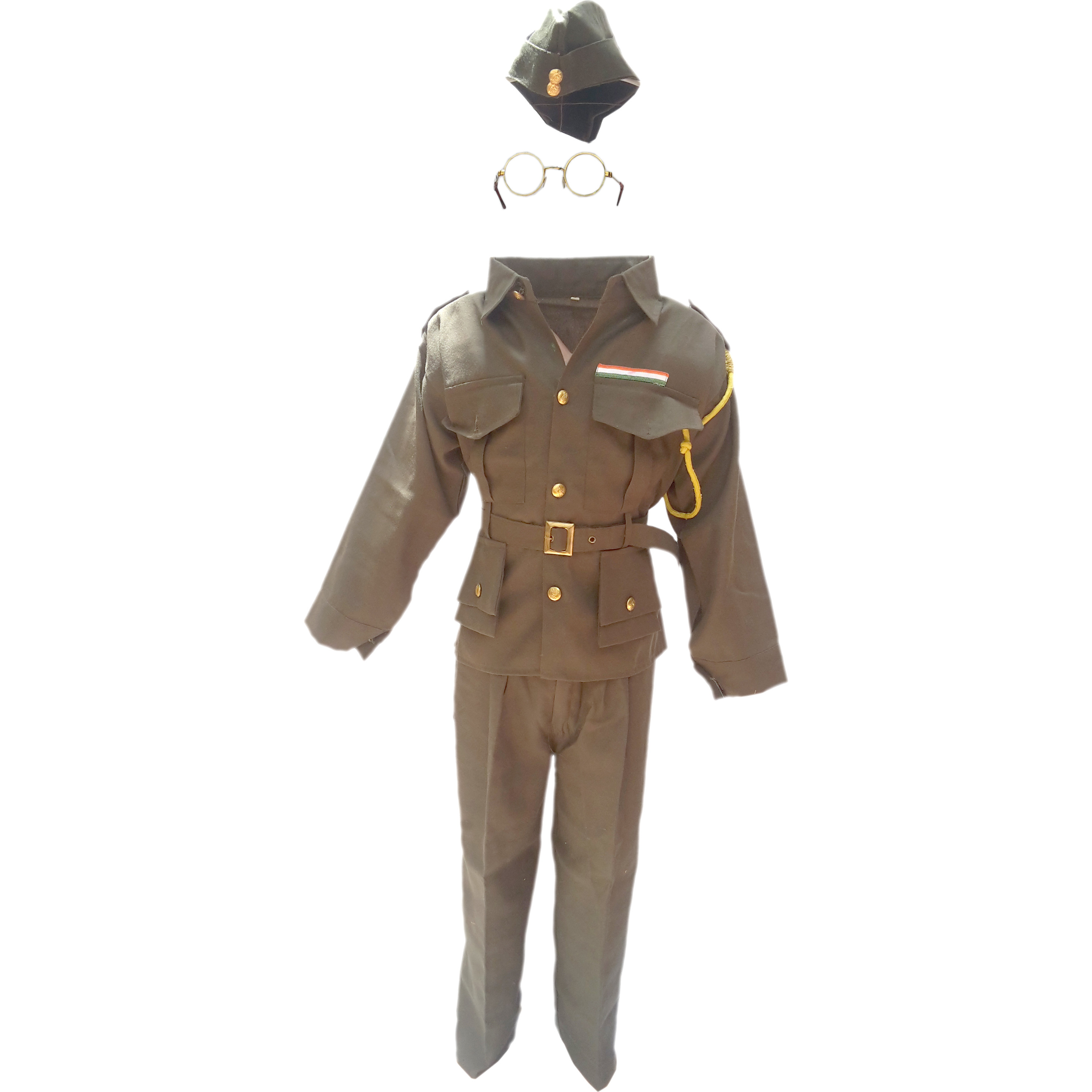 KFD Subhash Chandra Bose fancy dress for kids,National Hero/freedom figter Costume for independence Day/Republic Day/Annual function/Theme party/Competition/Stage Shows Dress
