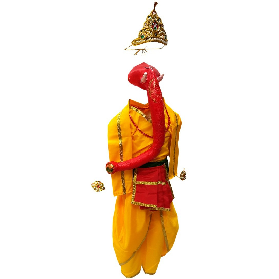 KFD Lord Ganesha fancy dress for kids,Ramleela/Dussehra/Mythological Character for Annual function/Theme party/Competition/Stage Shows Dress