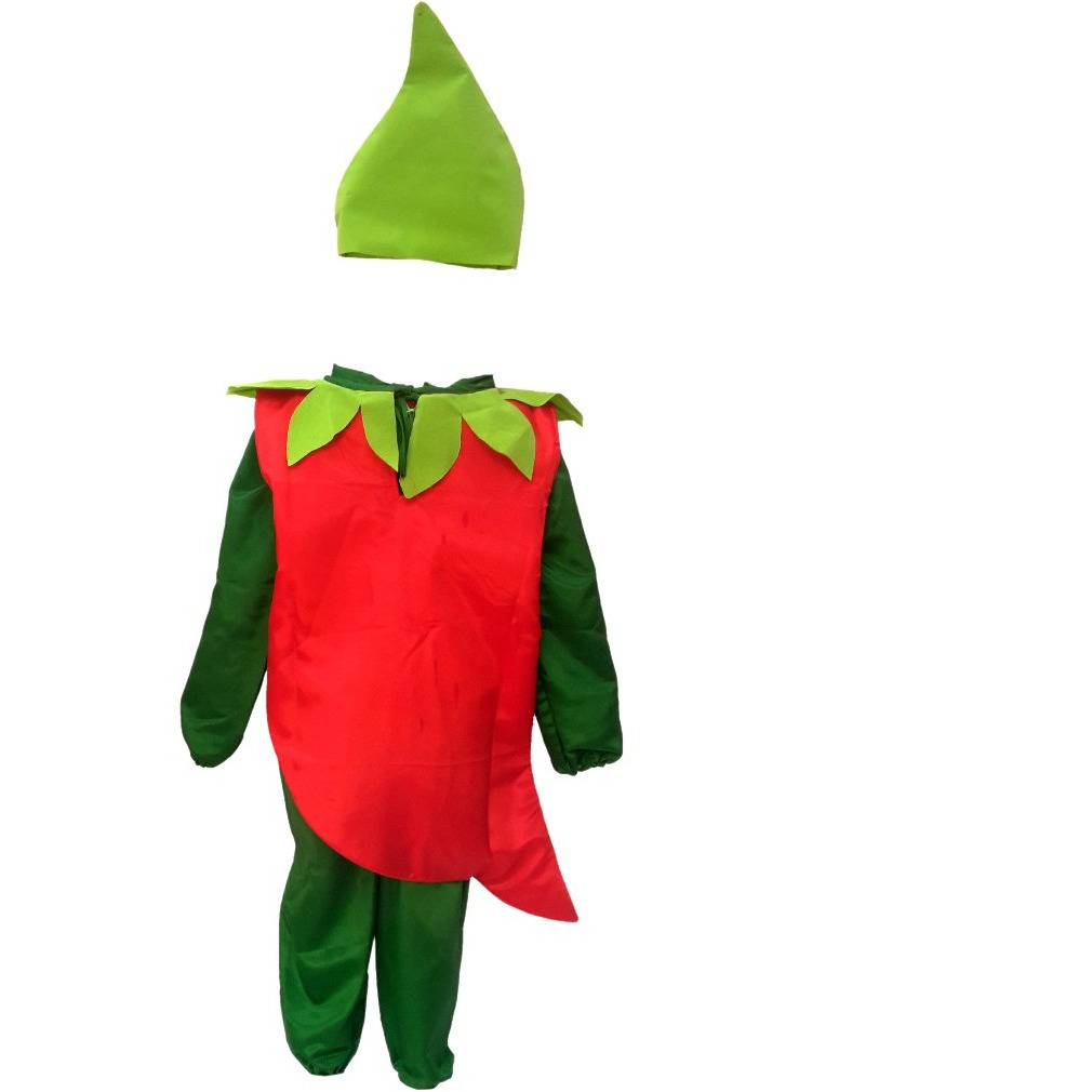 KFD Red Chilly fancy dress for kids,Vegetables Costume for School Annual function/Theme Party/Competition/Stage Shows Dress