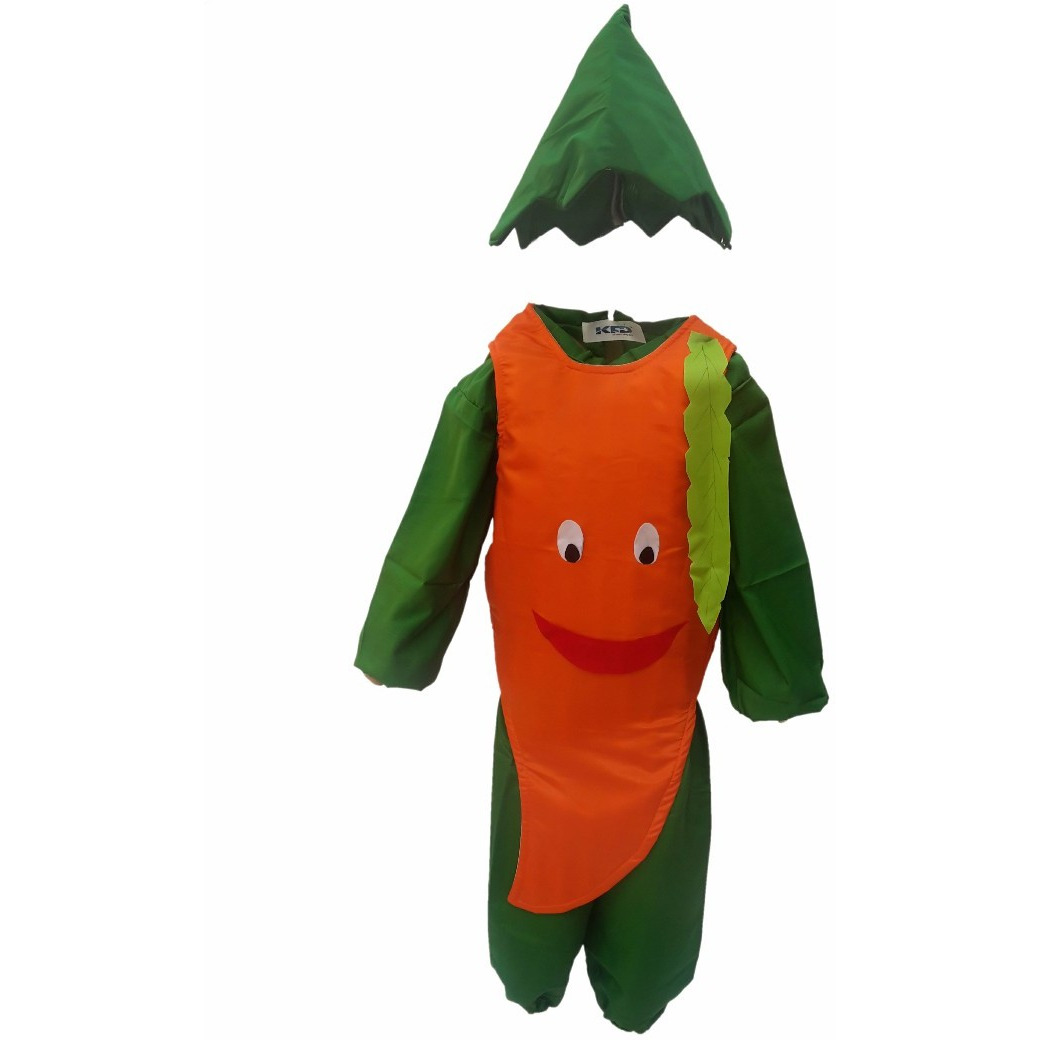KFD Carrot fancy dress for kids,Fruits Costume for School Annual function/Theme Party/Competition/Stage Shows Dress
