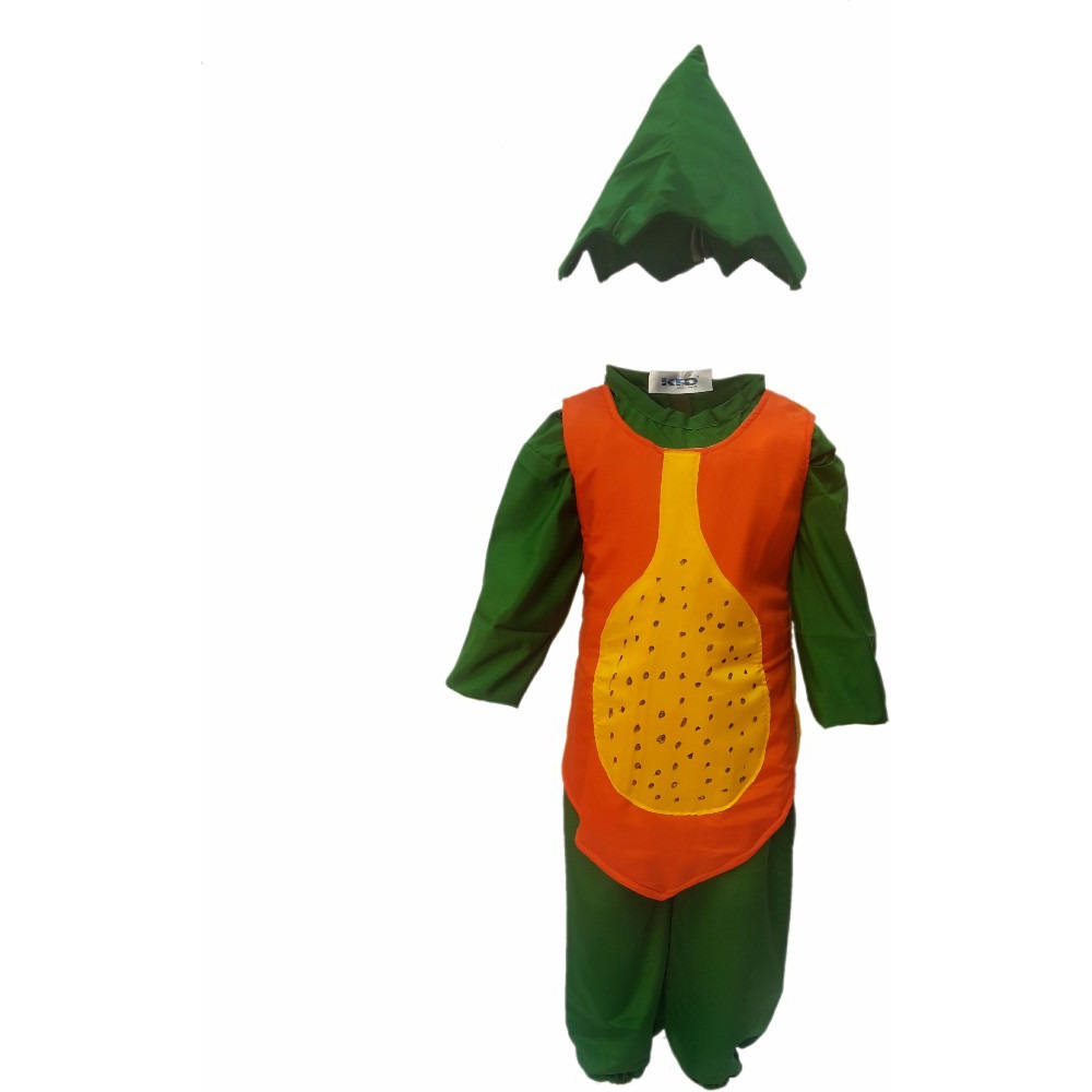 KFD Papaya fancy dress for kids,Fruits Costume for School Annual function/Theme Party/Competition/Stage Shows Dress
