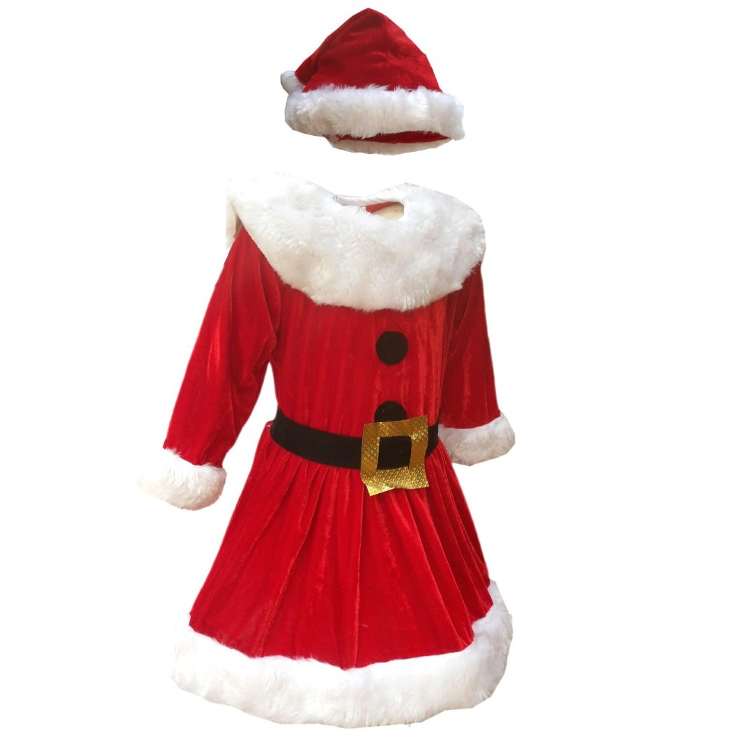 KFD Santa Girl fancy dress for kids,Christmas Day costume for annual function/theme party/competition/Stage Shows/Birthday Party Dress