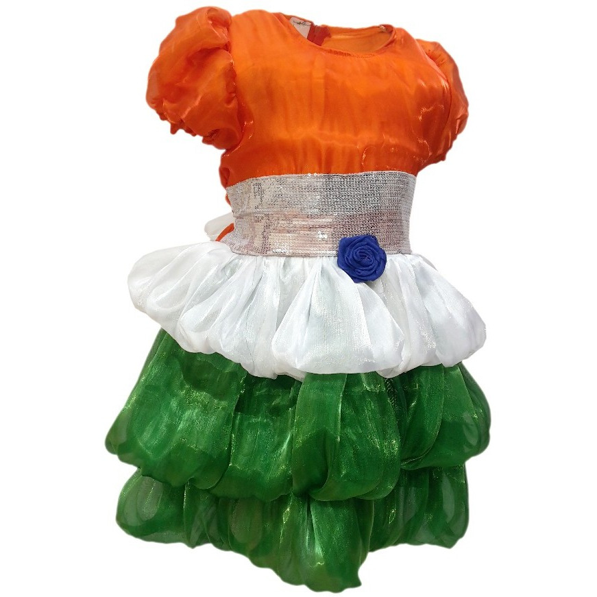 KFD Tri Color frock fancy dress for kids,Western Costume for Annual function/Theme Party/Competition/Stage Shows/Birthday Party Dress