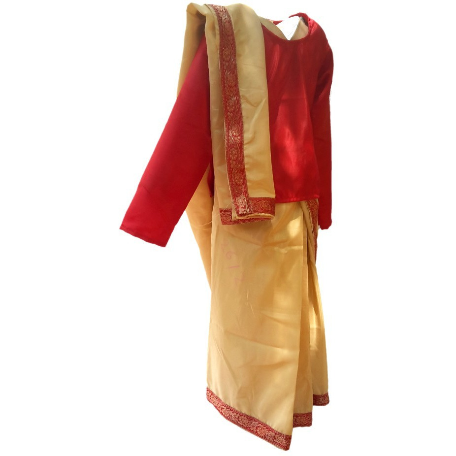 KFD Bihu Saree Fancy dress for kids,Indian State/Dance Costume for Annual function/Theme Party/Competition/Stage Shows Dress