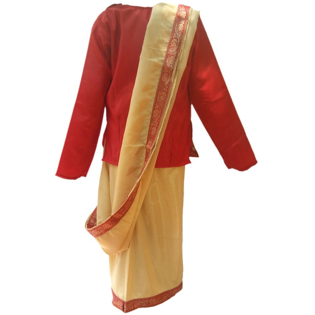 KFD Bihu Saree Fancy dress for kids,Indian State/Dance Costume for Annual function/Theme Party/Competition/Stage Shows Dress