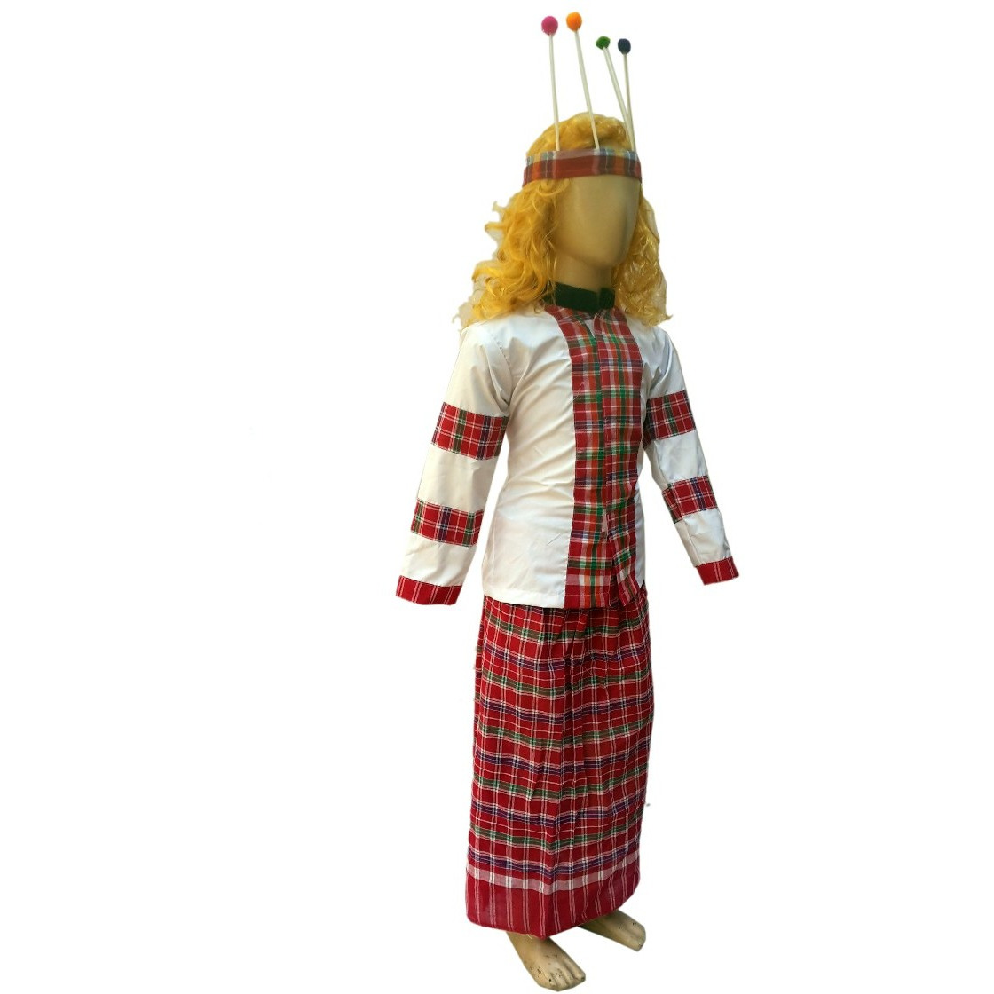 KFD Mizoram Girl fancy dress for kids,Indian State Traditional Wear for Annual function/Theme Party/Competition/Stage Shows/Birthday Party Dress