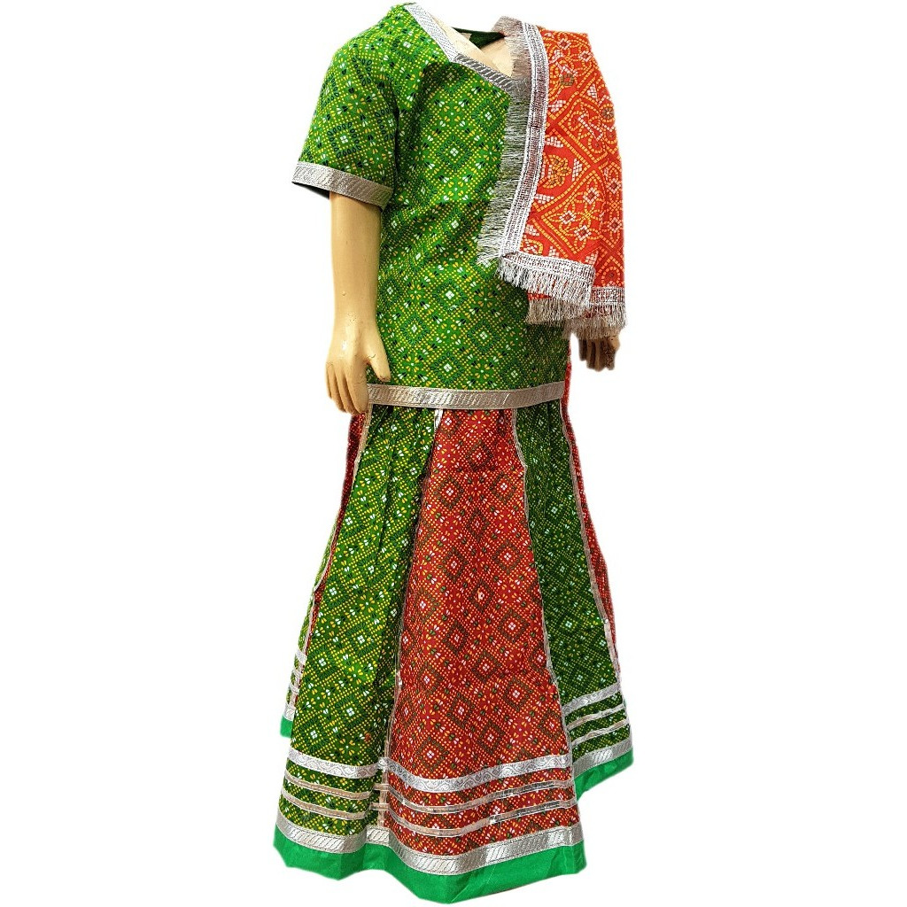 KFD Rajasthani cotton lehanga fancy dress for kids,Indian State Traditional Wear for Annual function/Theme Party/Competition/Stage Shows/Birthday Party Dress