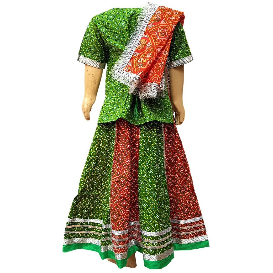 KFD Rajasthani cotton lehanga fancy dress for kids,Indian State Traditional Wear for Annual function/Theme Party/Competition/Stage Shows/Birthday Party Dress