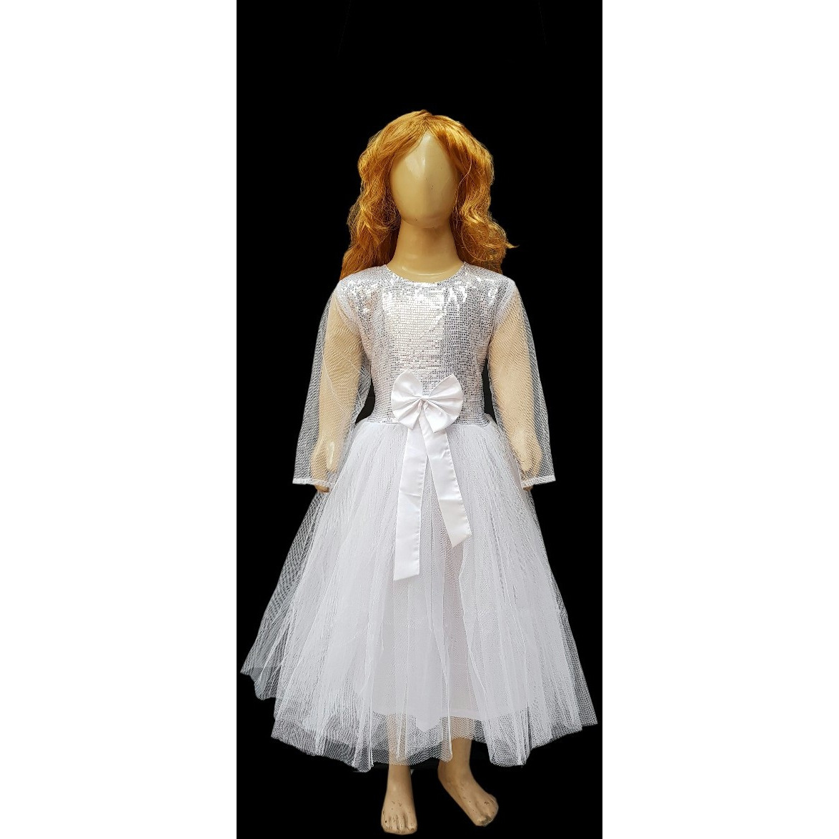 KFD white long gown nett for fairy angel
