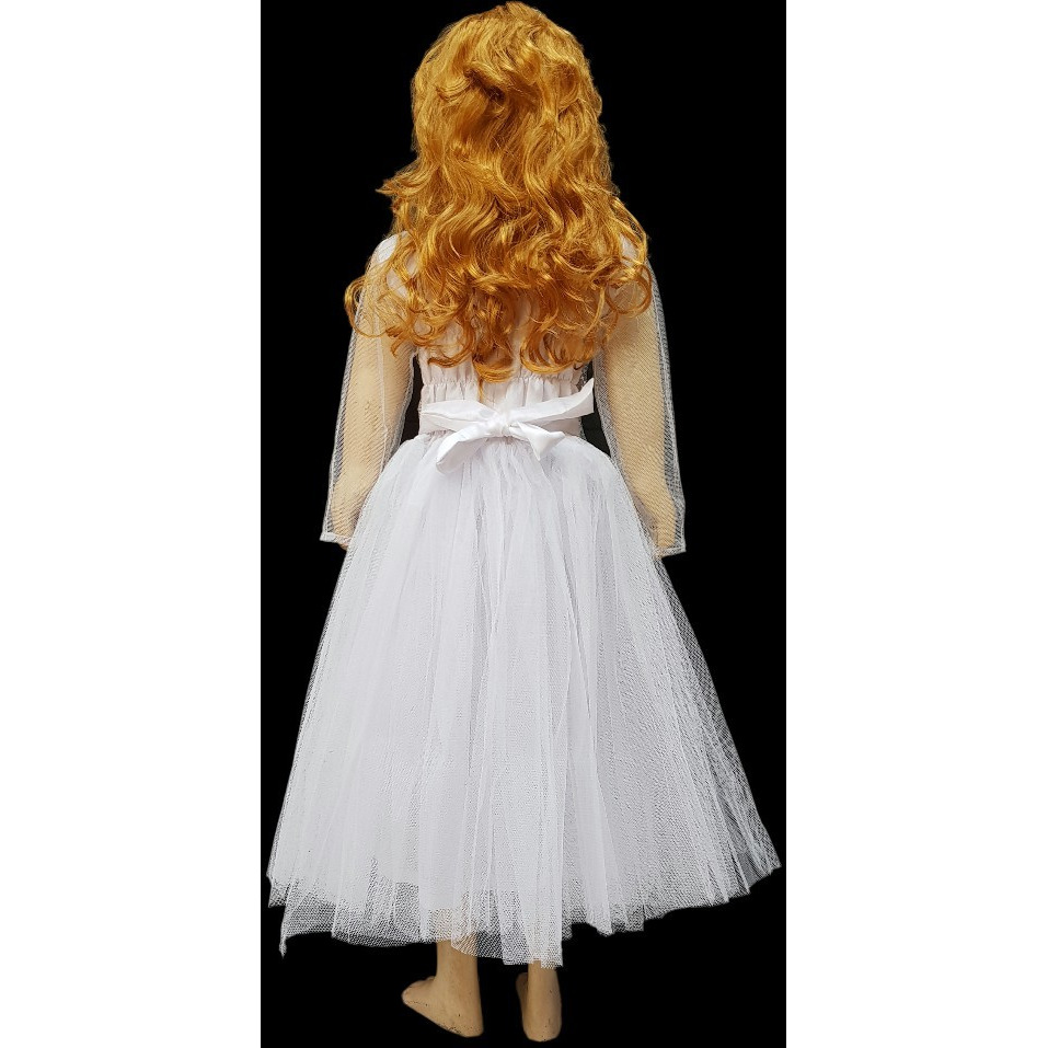 KFD white long gown nett for fairy angel