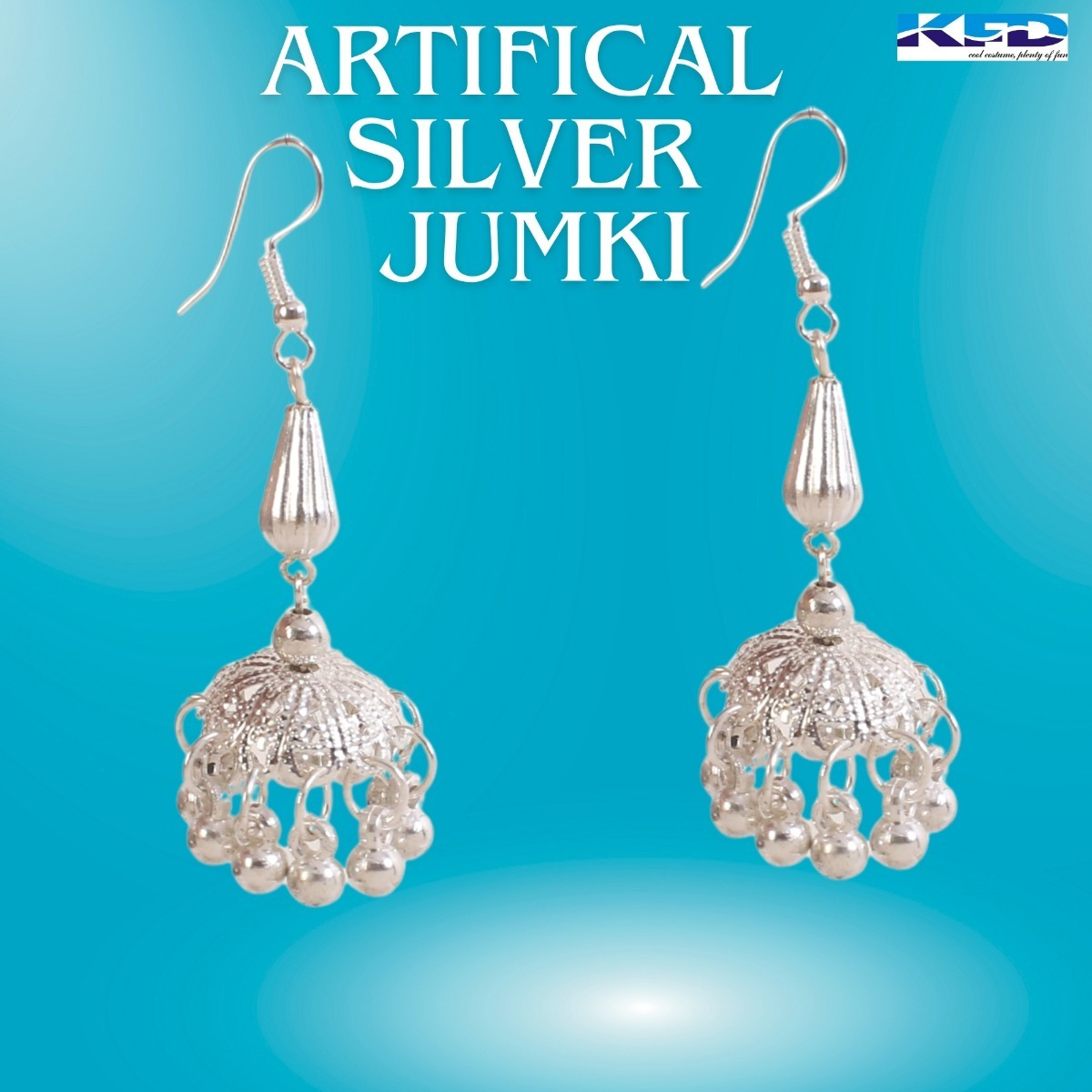 Silver Jhumki Fancy Dress Accessory For Kids