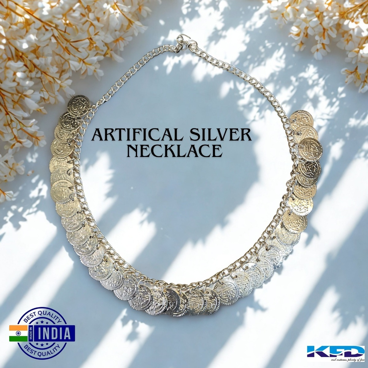 Kids Silver Coin Haar Necklace