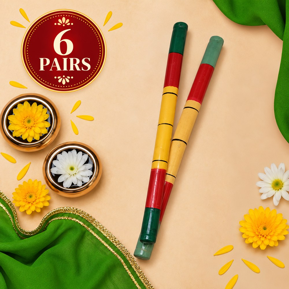 KFD Dandiya Stick 6 Pair Accessories For Boys and Girls