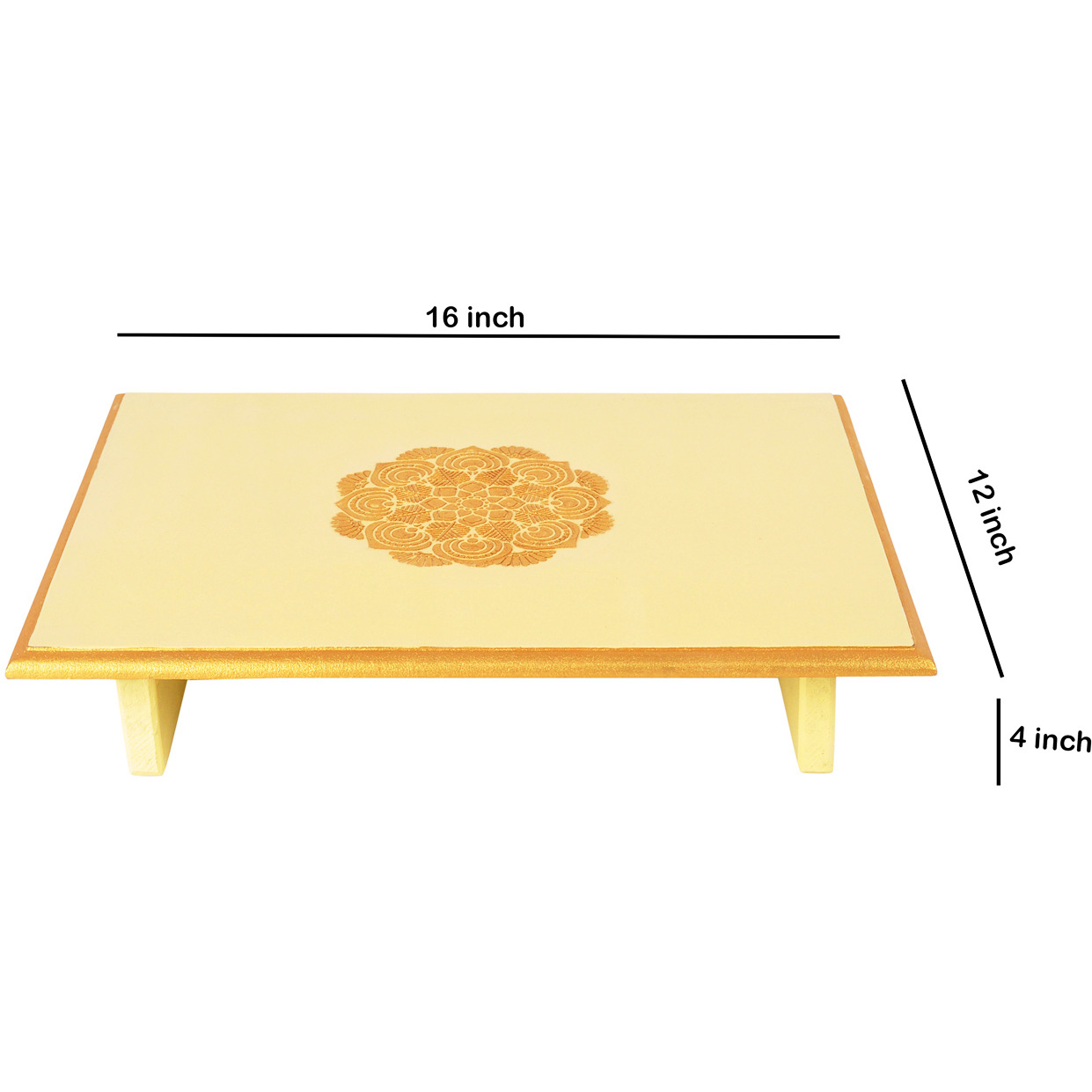 Wooden Low High Stool Coffee Table Altar Table Temple Decor Puja Articles Chowki pata