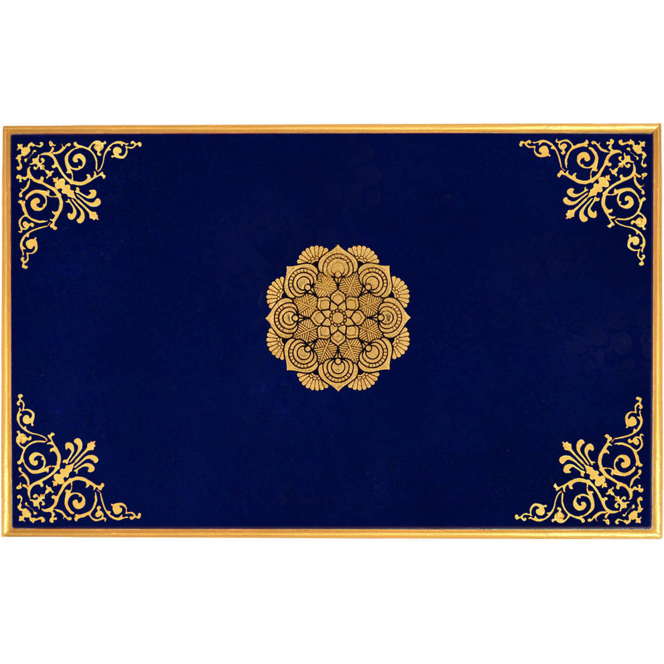 Chowki for Home D??cor Bedside Corner Table Altar Mediation Stool Coffee Table (24X15X4 Inch) (Size: 24X15X4, Color: Blue)