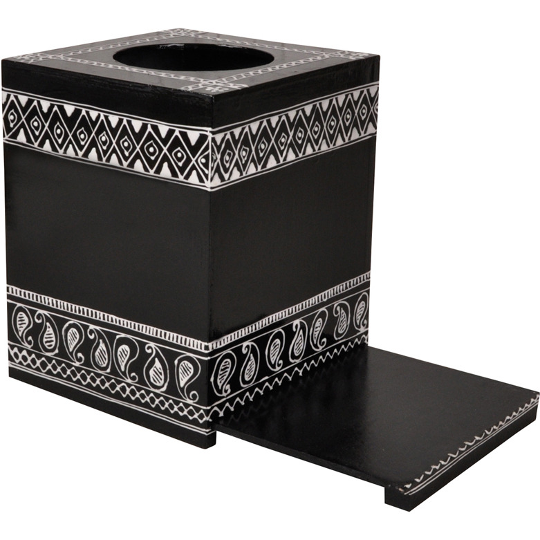 Kitchen Organizer Wooden Hand painted Tissue Box Cafe Restaurant Table Top Decorative Tissue Holder Box