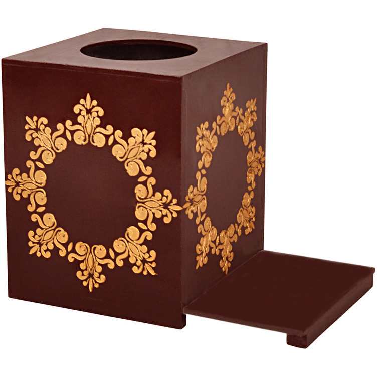 Home Organizer Wooden Rectangular Facial Tissue Box Cover Holder, Wooden Tissue Dispenser for Countertop, Tissue Holder Kitchen Accessories Items (Size: 5.5X5.5X7, Color: Brown)