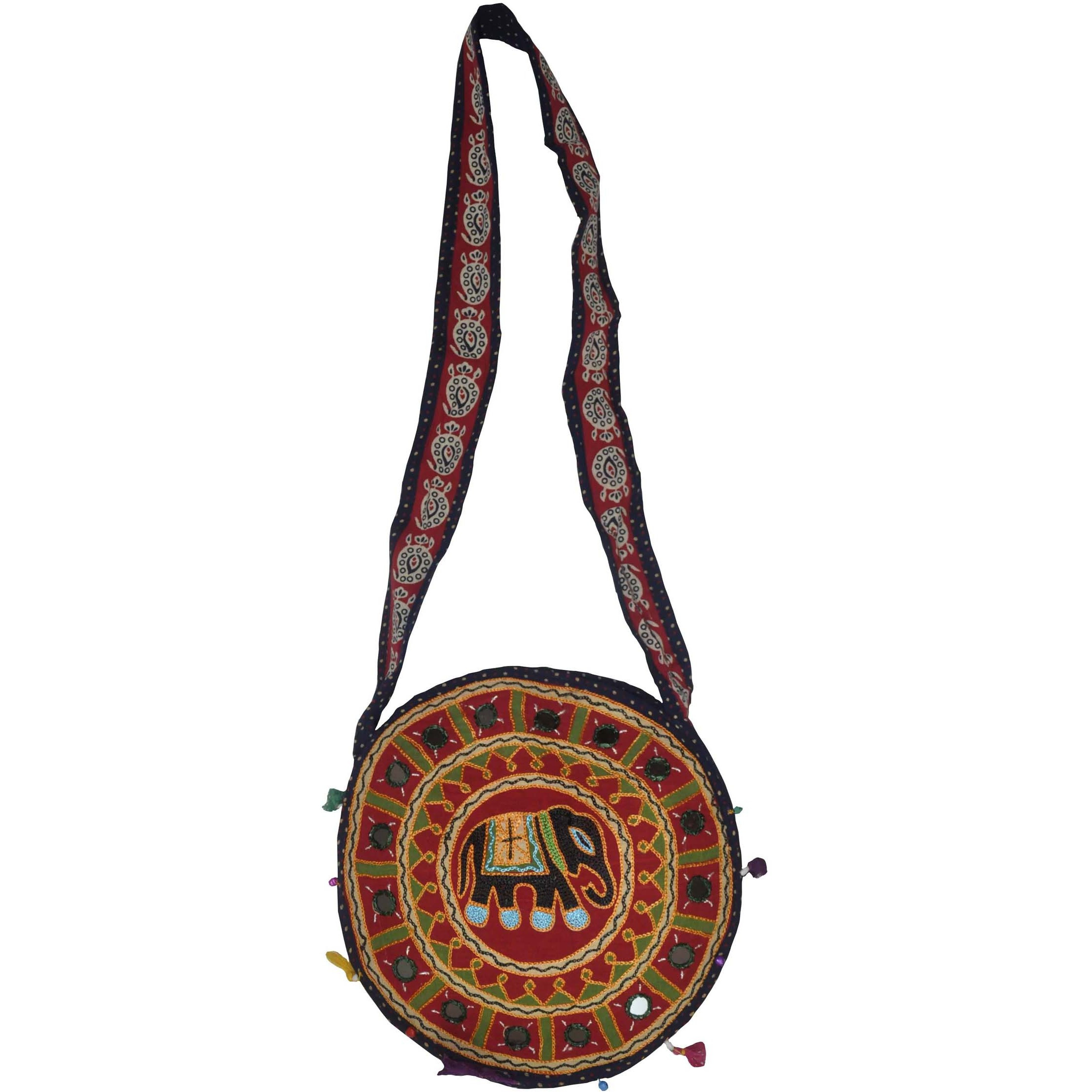 Indian Sling Jhola Bag Elephant Embroidered Messenger Cross Body Shoulder Bag