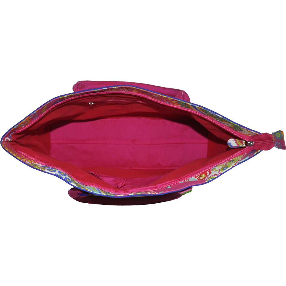 Indian Shopping Tote Hand Bag Pink Block Printed Fashion Classic Shoulder Bag