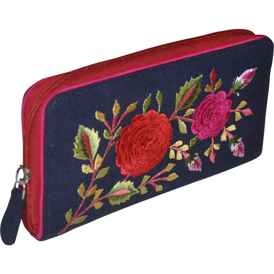 Handmade Cotton Clutch Purse Colorful Embroidered Women's Handbags