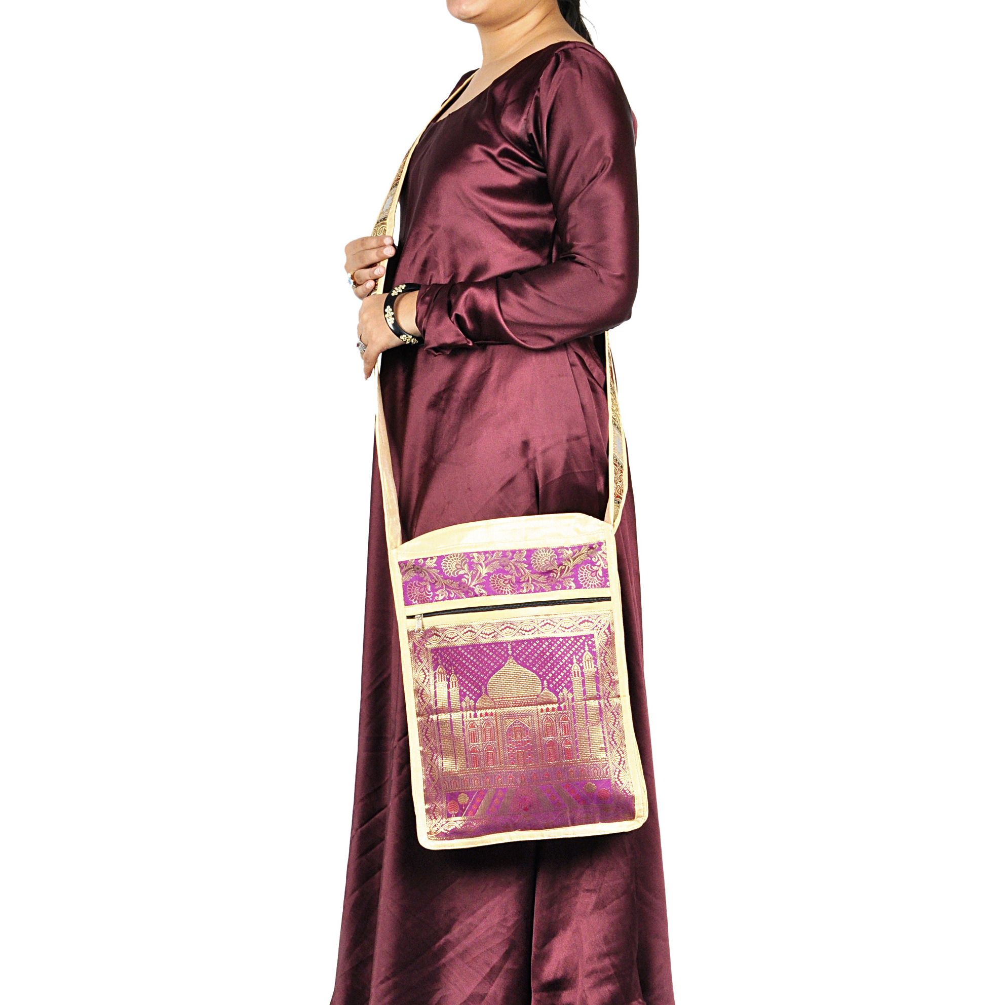 New Silk Shoulder Bag Brocade Designer Handmade Cross Body Bag Exclusive