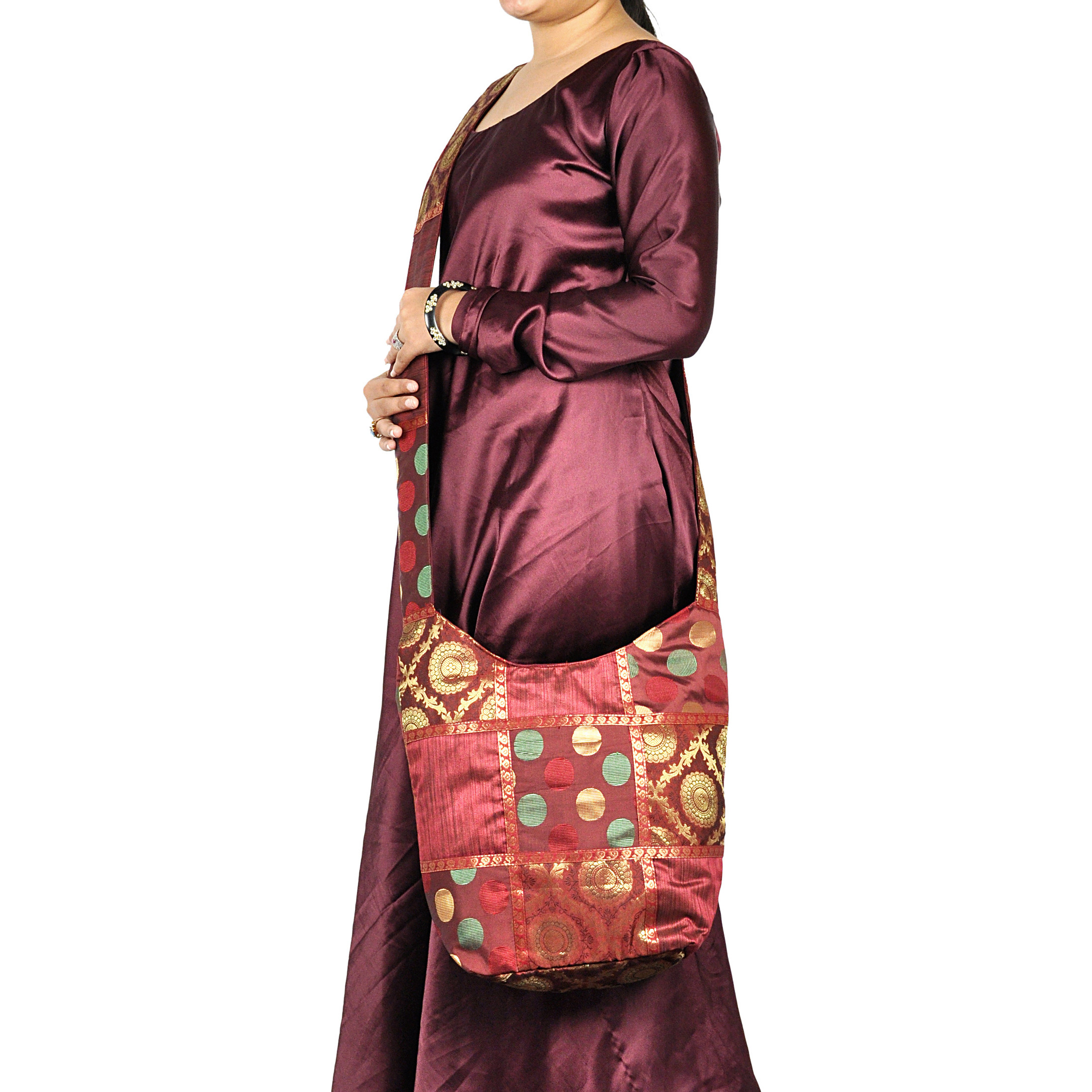 Ladies Beautiful Shoulder Handbags Patchwork Silk Exclusive Shoulder Bags
