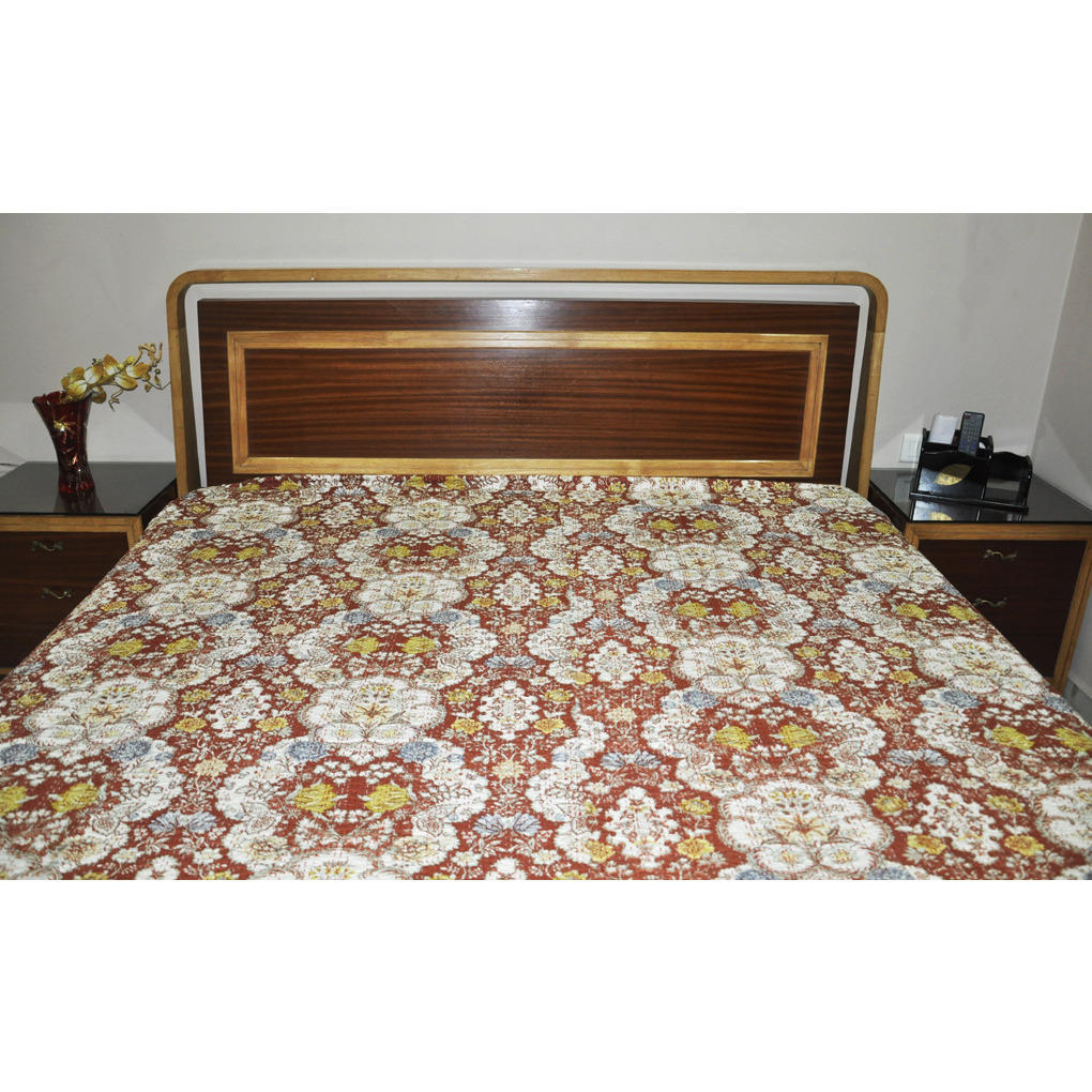 Vintage Printed Bedsheet Floral Printed Cotton Bed Cover Bedspreads Decorative