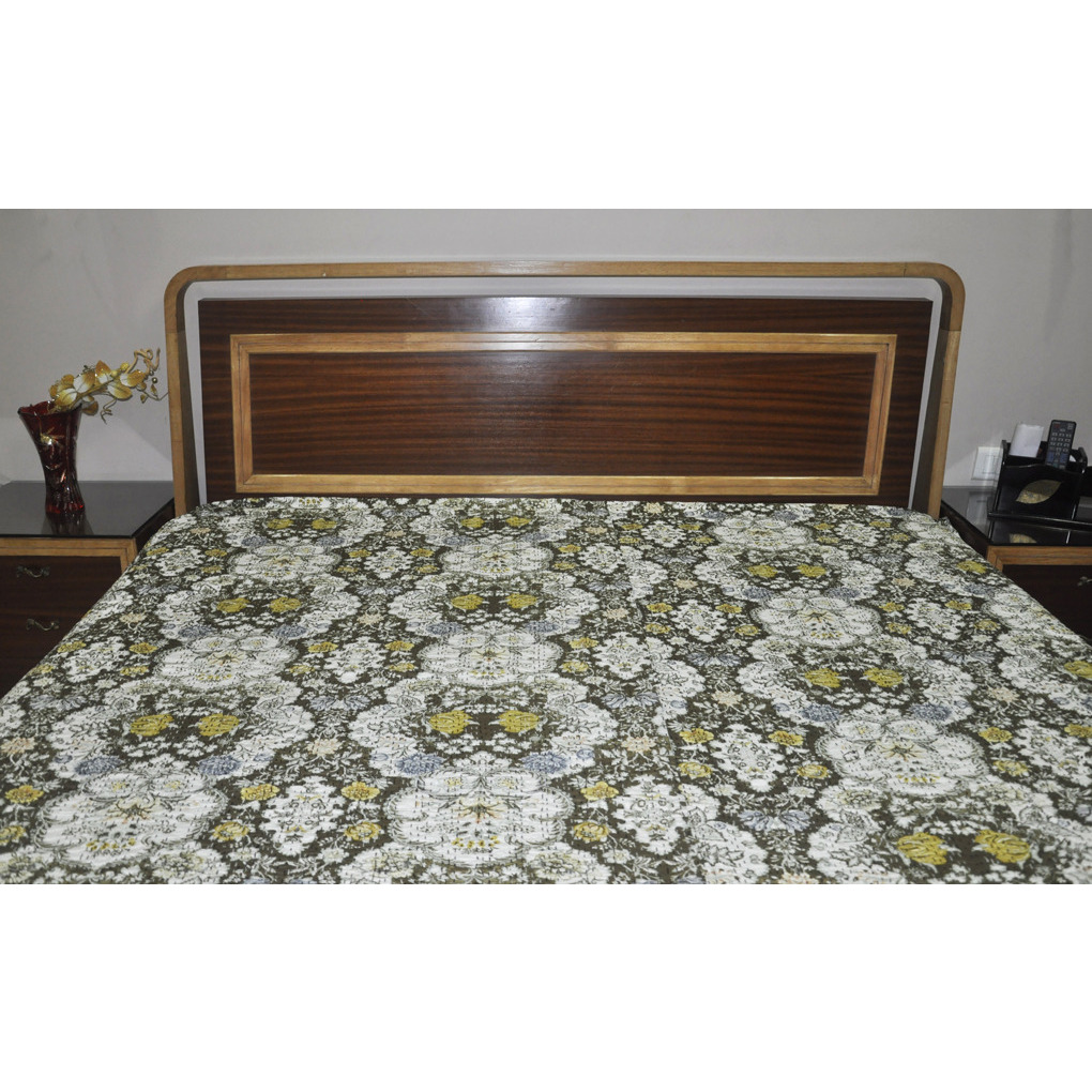Brown Printed Double Bed Sheet Bed Cover Bedspread Tapestry 113 Cm