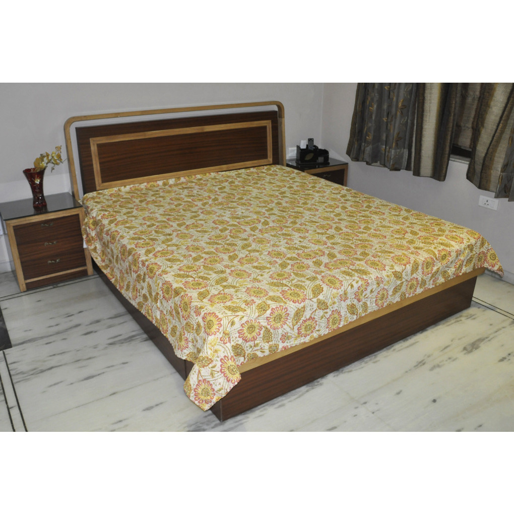 Handmade Cotton Block Printed Bedspreads House Warming Bedding Bedsheet Cover