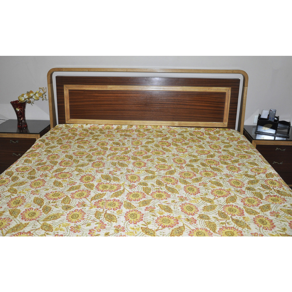 Handmade Cotton Block Printed Bedspreads House Warming Bedding Bedsheet Cover