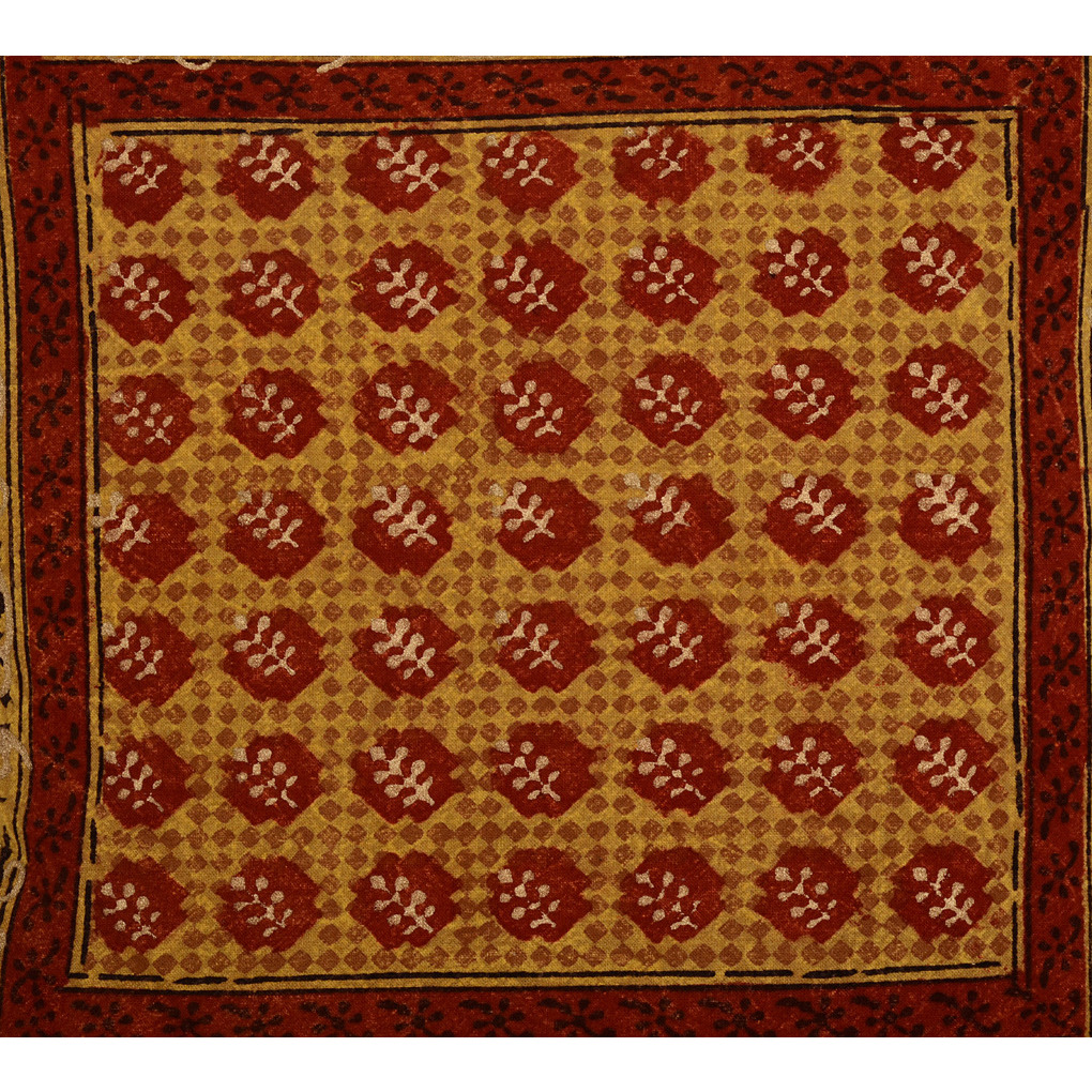 Indian Block Printed Cushion Covers Brown Cotton Vintage Retro Pillowcases Set