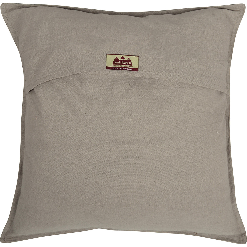 Indian Cotton Cushion Covers Block Printed Grey Retro Ethnic Pillow Cases Set