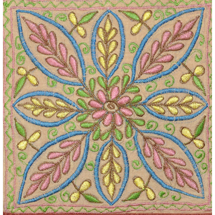 Indian Cotton Cushion Covers Pair Embroidered Flower Patchwork Pillowcases 40 Cm