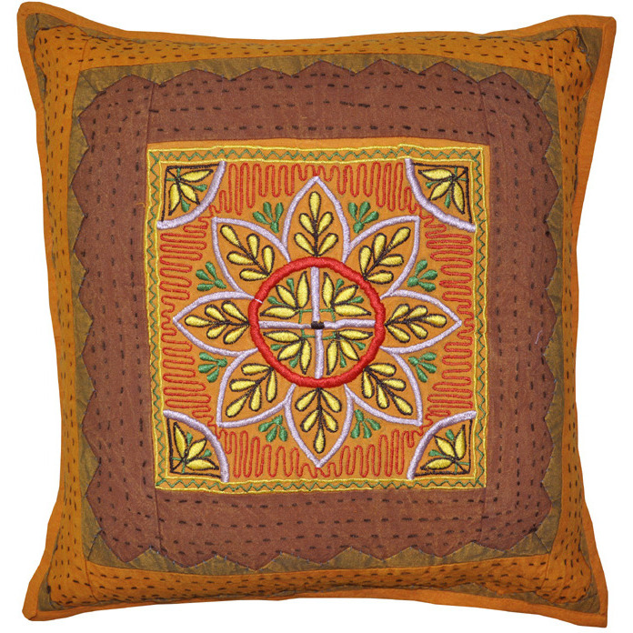 New Embroidered Cushion Covers Indian Pillow Cases 16 Inch House Warming Gift