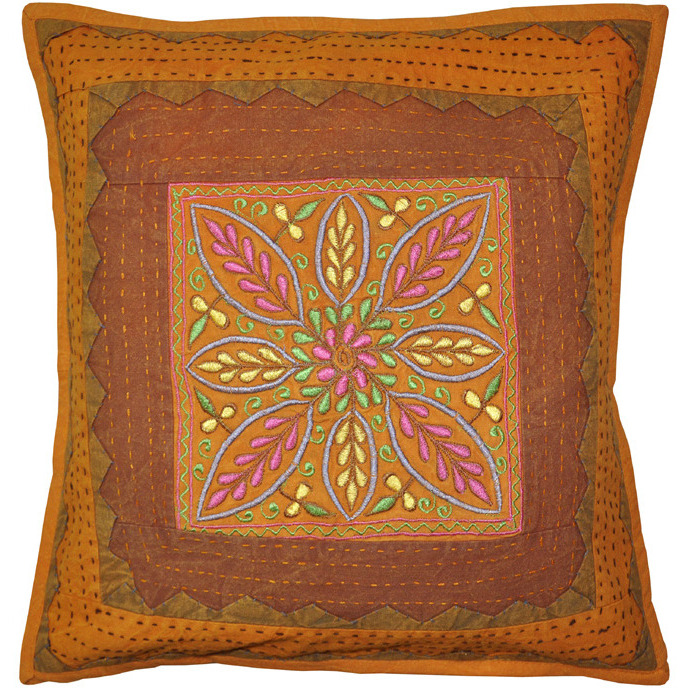 New Embroidered Cushion Covers Indian Pillow Cases 16 Inch House Warming Gift