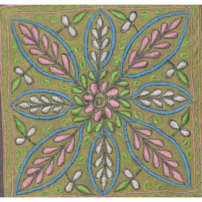 Indian Decor Cushion Cover Set Embroidered Cut Kantha Flower Pillowcases 40X40 Cm