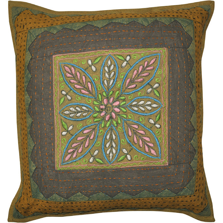 New Embroidered Cushion Covers Cotton Indian Pillow Case Set House Warming Gifts