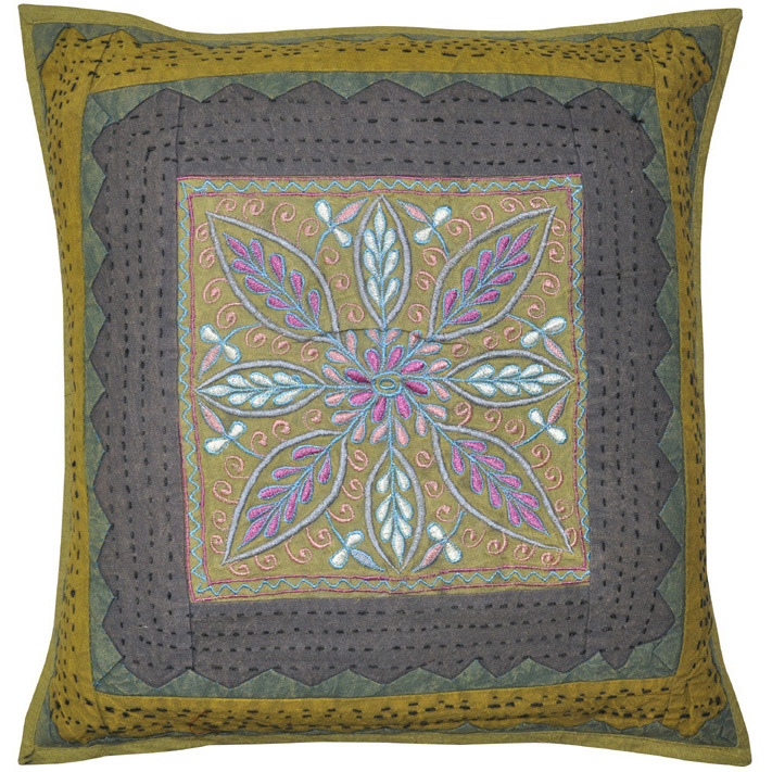 New Embroidered Cushion Covers Cotton Indian Pillow Case Set House Warming Gifts